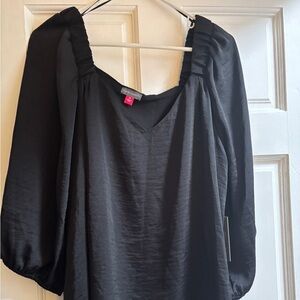 Vince Camuto Satin Black Top, 1X